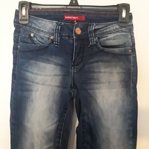 YMI ladies size 0 dark blue stonewash jeggings a/zipper and button fly - Picture 2 of 7